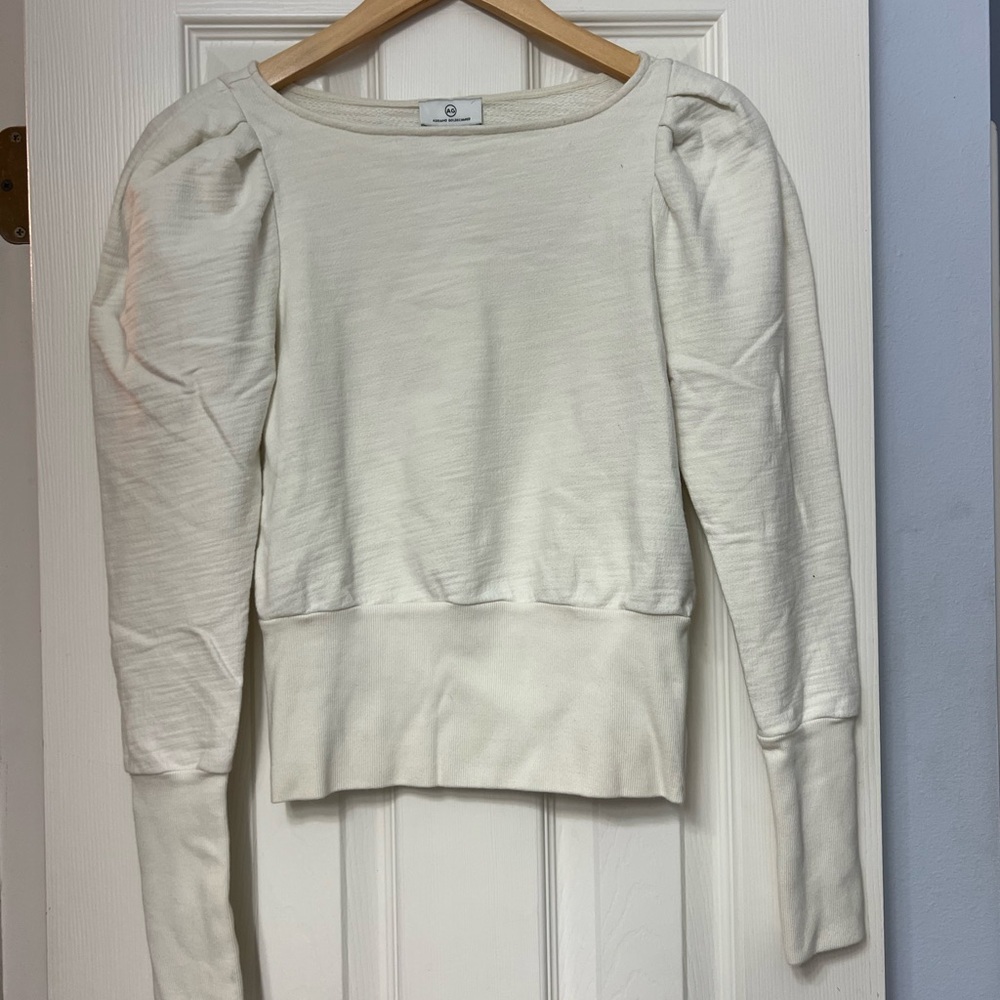 AG Adriano Goldschmied Cream Crew Neck Sweater